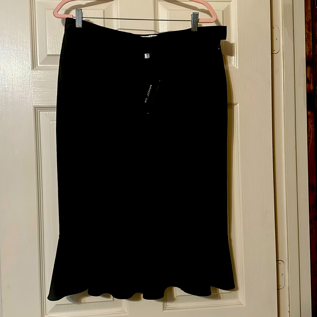 St. John Pin Stripe Pencil Skirt